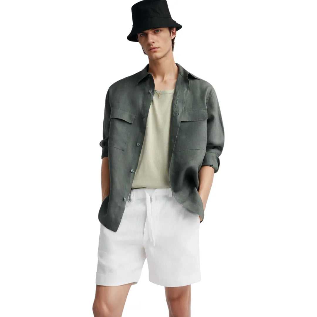 Linen Shorts Ibiza White For Men